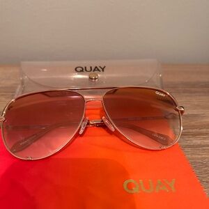 Quay Australia High Key Gold and Pink Sunglasses